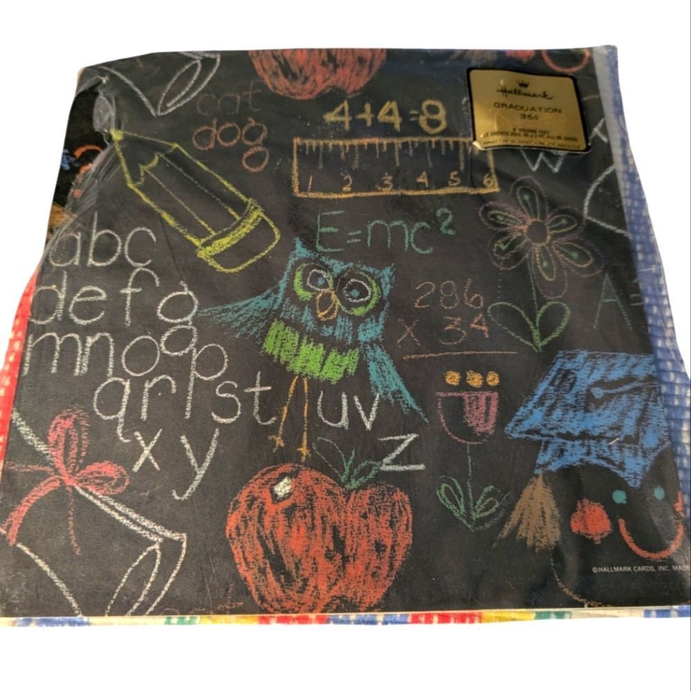 Hallmark Vintage School Graduation Chalkboard Colorful Wrapping Paper